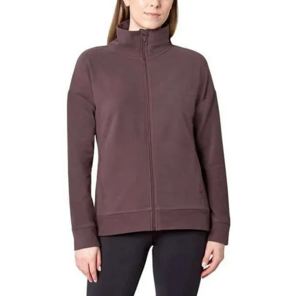 Mondetta Women's Cozy Full Zip Jacket Berry Flint with Pockets